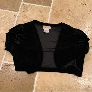 Vintage Y2K Crop Cardigan Black Velvet S Licorice